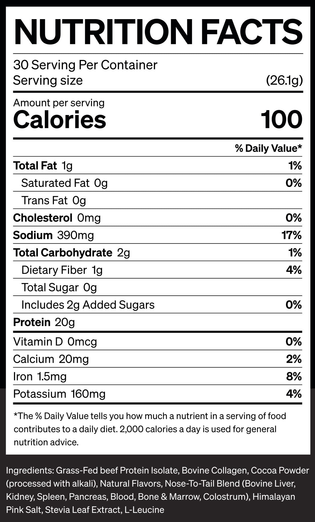 Nutrition label